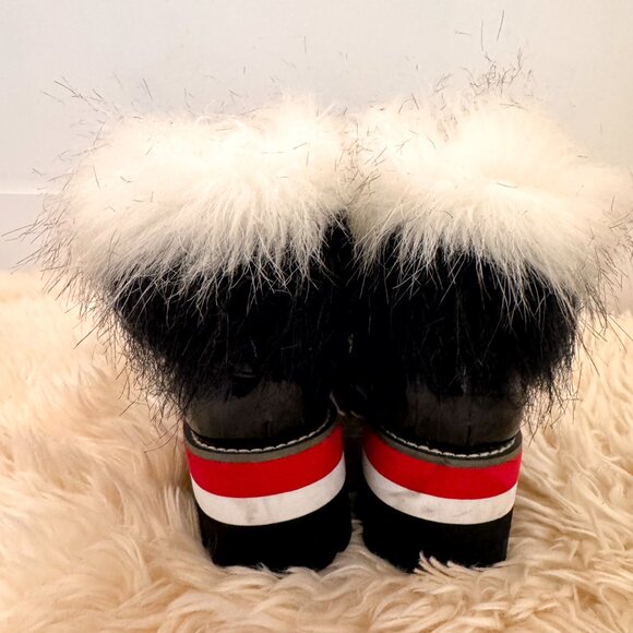 CECELIA NEW YORK Patent Leather All Weather Fur Trim Booties Boots (7.5) - Picture 4 of 7